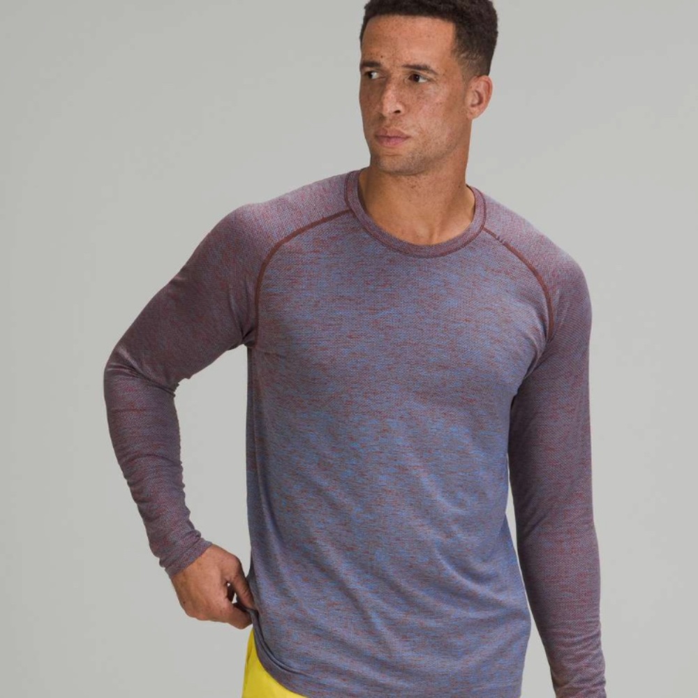 Lululemon Metal Vent Tech Long Sleeve Shirt 2.0 - Blue Nile/ Brown  - Size L